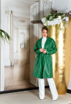 Sexy Koucla leather look coat with belt green Einheitsgroesse