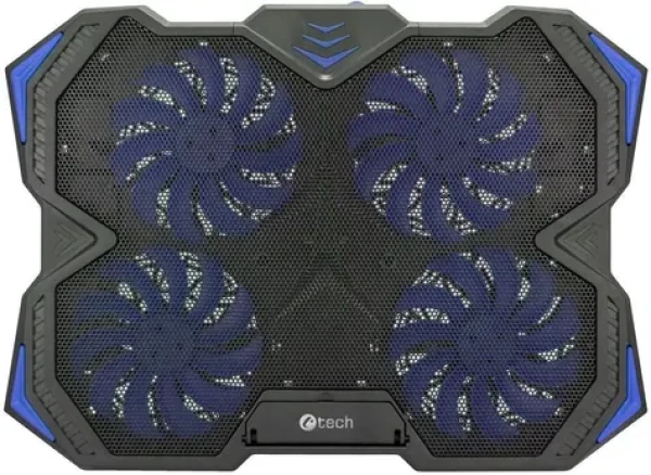 C-tech Zefyros (GCP-01B) chladiaca podložka čierna / casual gaming / 17.3" / modré podsvietenie / regulácia otáčok (GCP-01B)