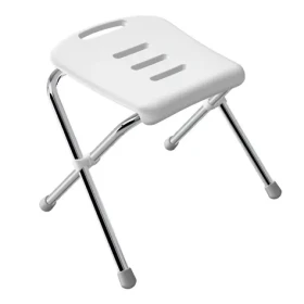 Spirella SITZ sedadlo do sprchy skladacie biele / chrómovaná oceľ / 47 cm / do 130 kg (7610583300263)