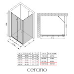 CERANO - Sprchovací kút Volpe L/P - 6 mm - chróm, transparentné sklo - 90x100x190 - zalamovacia CER-427210