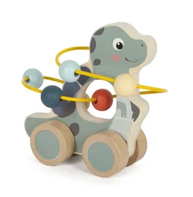 Small Foot Hračka na kolieskach s korálkovým labyrintom Dino