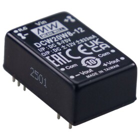 MEAN WELL SCW20W8-12 DC / DC menič napätia 24 V 12 V 1.666 A 20 W; SCW20W8-12