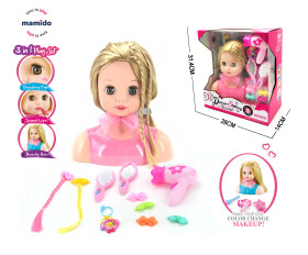 Mamido Mamido Česacia hlava s doplnkami a make-up ružová Blond MT1250