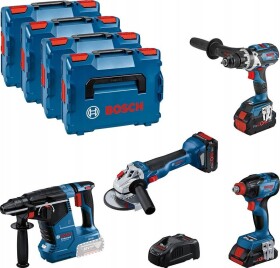 Bosch Bosch Professional 18V System Combo Kit: GSR 18V-110 C + GDX 18V-210 C + GWS 18V-10 + GBH 18V-24 C (incl. 2x ProCORE 5 batteries.