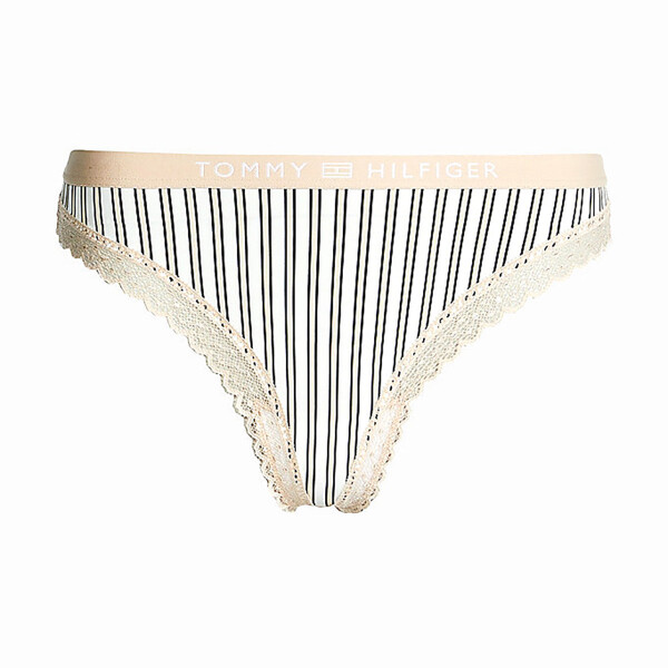 Dámske čipkované tangá s tonálnym logom UW0UW04463-0F8 - Tommy Hilfiger S