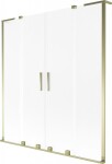 MEXEN/S - Velar L Duo dvojkrídlová posuvná vaňová zástena 140 x 150, dekor, zlatá 896-140-003-32-50