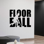 Veselá Stena Samolepka Nápis Floorball Farba: bílá, Veľkosť: 60 x 49 cm