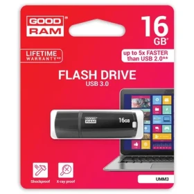 Goodram UMM3 16GB čierna / Flash disk / USB 3.0 / čítanie: 60MBs / zápis: 20MBs (UMM3-0160K0R11)