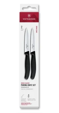VICTORINOX Swiss Classic Kuchynský nôž 10 cm set 2 ks čierna / rovné a vrúbkované ostrie (6.7793.2)