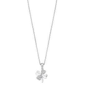 Lotus Silver Nežný strieborný náhrdelník s čírymi zirkónmi štvorlístok LP3108-1 / 1