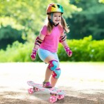 MalPlay Svietiaci skateboard kvety LED RGB KOLIESKA