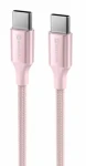 Swissten TEXTILE II dátový kábel USB-C - USB-C 1.5m ružová (71528205)