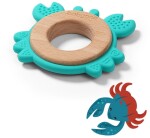 BABYONO Hryzačka dreveno-silikónová Crab