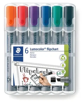 Staedtler Lumocolor / Popisovač na flipchart / sada 6 ks / šírka stopy 2 mm / 6 farieb (356 WP6)