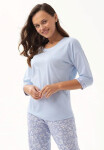 Dámske pyžamo Luna 343 3/4 M-2XL modrý losos M
