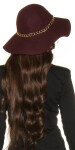 Trendy floppy felt hat with decorative chain Einheitsgroesse