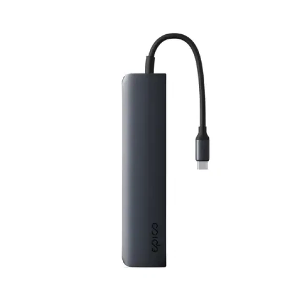 Epico 6v1 Aluminium Hub tmavo atramentová / USB Hub / 100W USB-C PD / 2x USB-A / HDMI 8K/30Hz / SD/microSD