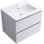 CERANO - Kúpeľňová skrinka Carole + keramické umývadlo Todo - biela matná - 61x50x46,5 CER-476288