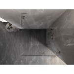 MEXEN/S - Lunar-F L sprchový kút skladacie dvere pravá 90 x 90, transparent, nikel kartáčovaný 836L-090-090-97-00-P