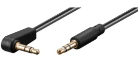 MicroConnect Audio Slim kábel jack 3.5mm zahnutý 90 ° (M) - 3.5mm jack (M) 0.5m čierna (AUDLL05A)