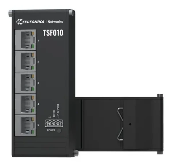 Teltonika TSF010 / priemyselný Switch / 5- Port / 100 Mbps / 7-57 VDC / IP30 (TSF010000000)