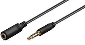 MicroConnect Slim audio kábel 4-pin Jack 3.5mm (M) - Jack 3.5mm (F) 2m čierna (IPOD004B)