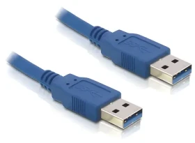 DeLock modrá / USB kábel / USB-A samec/samec / USB 3.2 Gen 1 (5 Gbit/s) / 0,5 m (83121)