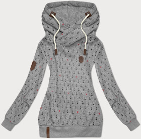 Tmavosivá vzorovaná dámska mikina (2304) odstíny šedé XXL (44)