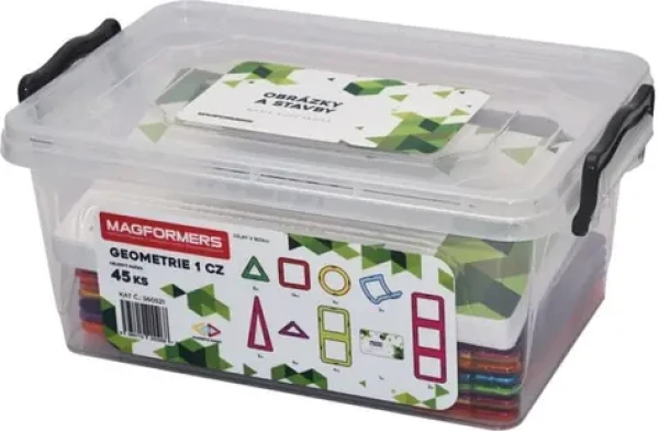 MAGFORMERS Geometria 1: Obrázky a stavby - box 45 dielikov