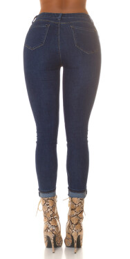 Sexy Highwaist Push-Up Skinny Jeans "Used Look" denimblue 44