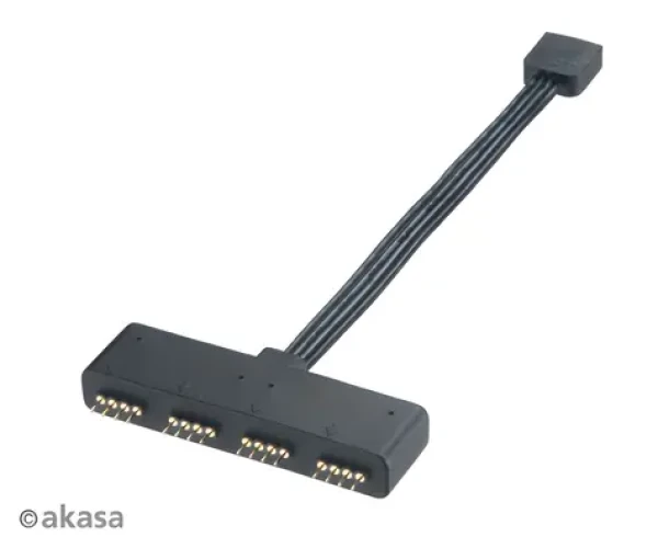 Akasa AK-CBLD02-10BK / RGB LED rozbočovač / 4-pin / 1 vstup na 4 výstupy / 10 cm (AK-CBLD02-10BK)
