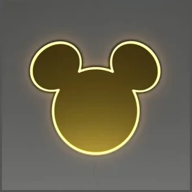 Yellowpop Disney Mickey Mirror zlatá / Neón / LED zrkadlo / 50x44 cm (YPDI-MIC-MIR-G)