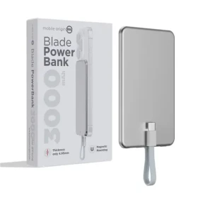 Mobile Origin Blade PowerBank 3000mAh strieborná / 2x USB-C / MagSafe (PBB-3KC-SLV)
