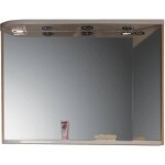 RAVAK - Praktik Zrkadlo s poličkou, integrovanými svetlami a zásuvkou M 780, 780 x 160 x 680 mm, zrkadlo pravé, breza / biela X000000161