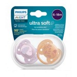 Philips AVENT Cumlík Ultrasoft Premium zvieratko 6-18m dievča 2 ks