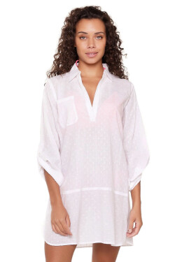 Plážové šaty 7229 biele - LingaDore Bílá L