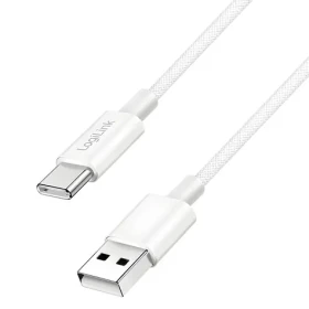 LogiLink USB-A - USB-C biela / Nylonový kábel / USB 2.0 / 60 W / 0,5 m (CU0320)
