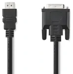 Nedis Kábel HDMI - DVI-D 24+1 2m čierna / Kábel / 1080p / Poniklované konektory / PVC (CCGB34800BK20)