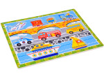 Mamido Drevené puzzle doprava vozidla 9 dielikov priraď tvary ZA5257