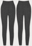 Tmavě šedé hrubší bavlněné legíny model 18406777 šedá M (38) - J.STYLE
