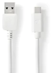 Nedis USB-A - USB-C biela / USB kábel / USB 3.2 Gen 2 / 60 W / 10 Gbps / 1 m (CCGW61650WT10)