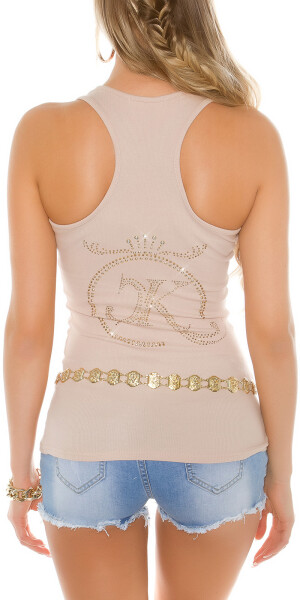 Sexy KouCla finerip tanktop studs rhinest. Einheitsgroesse