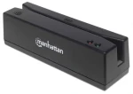 Manhattan Čítačka magnetických kariet čierna / Snímač / 3 stopy / USB / LED indikácia (460255)