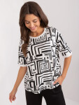 Dámska blúzka LK BZ 509697.27 Ecru s čiernou - FPrice one size ecru-černá