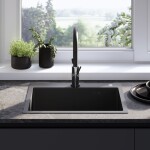REA REA - Oceľový drez Liam Black s kuchynskou batériou KPL-96008