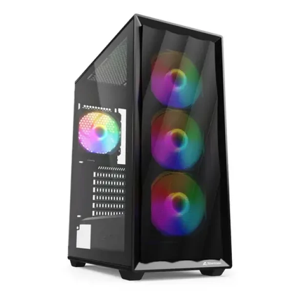 Sharkoon VK4 Rainbow čierna / ATX / 2x USB-A 3.0 / 4X 120mm RGB / bez zdroja / priehľadná bočnica (4044951044108)