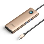 Orico USB-C hub 9v1 PD 100W / USB-C hub / HDMI 4K 60Hz / RJ45 2.5G / 2x USB-A 3.0 / USB-C 3.0 (ORICO-PW11-9P25R-RG-EP)