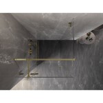 MEXEN/S - Lunar T sprchovací kút dvere krídlové ľavá 80 x 80, transparent, zlato 834T-080-080-50-00-L