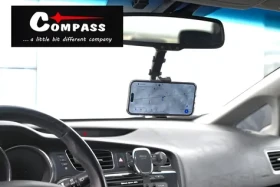 Compass Držiak telefónu a GPS s čeľusťou / Držiak do auta / 3D nastaviteľné rameno / Šírka 6,5-10 cm