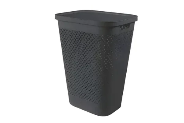 Curver Pure tmavo šedý / Kôš na bielizeň s vekom / 55 l / Recyklovaný plast (263505)